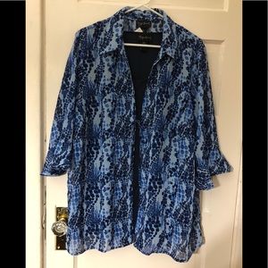 Women’s Plus Size Blouse Sheer Blue 1XL 18/20 NWT